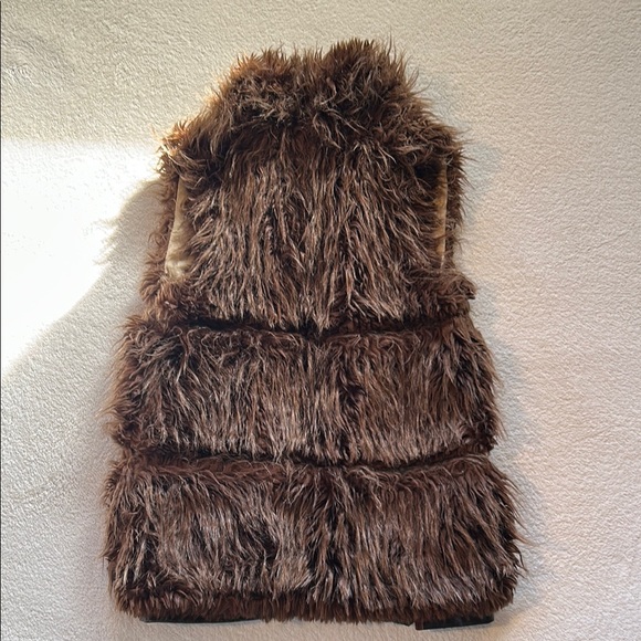 Vintage Zara Brown Faux Fur Women Vest Y2K - Picture 3 of 6